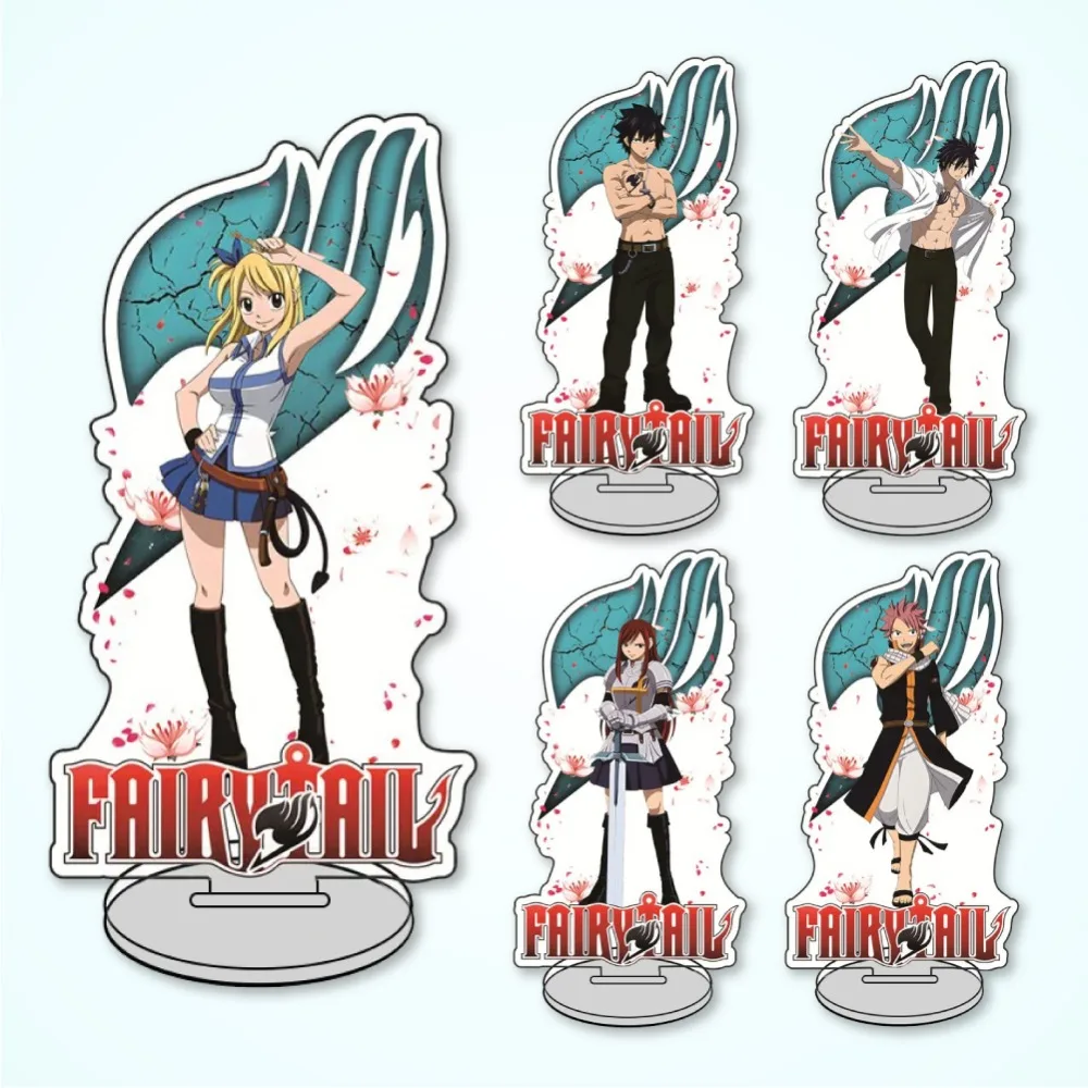 

Diy FairyTail Natsu Dragneel Lucy Acrylic Board Stand Model Japanese Anime Figure Peripherals Cartoon Desktop Ornament Gifts