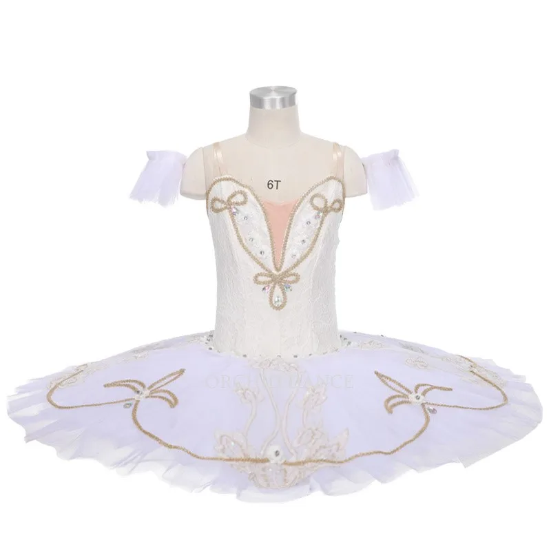 

Professional High Quality 8 Layers Stage Performance Wear Tutu Dress Kids Girls White Ballet Costumes Dance