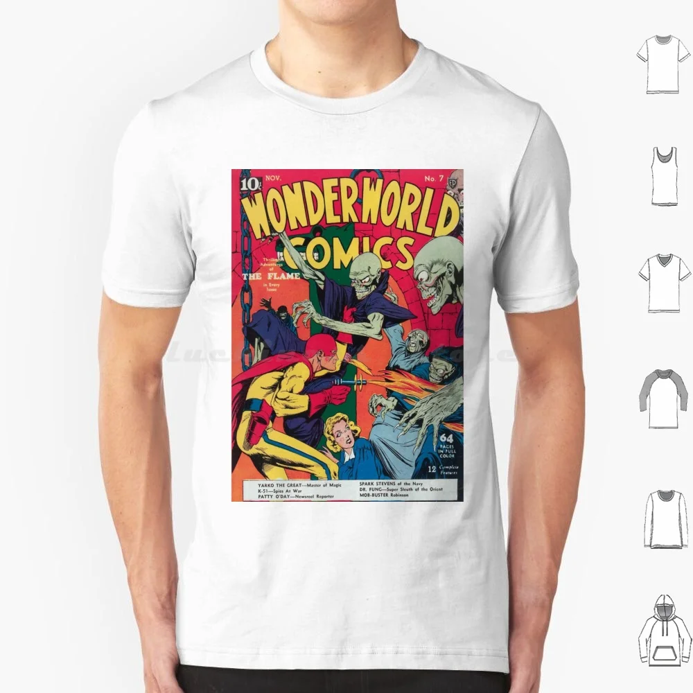 Wonderworld Attack Of The Ghouls T Shirt Big Size 100% Cotton Retro Retro Art Vintage Pop Art 1950s Comic Comic Art Pulp Pulp