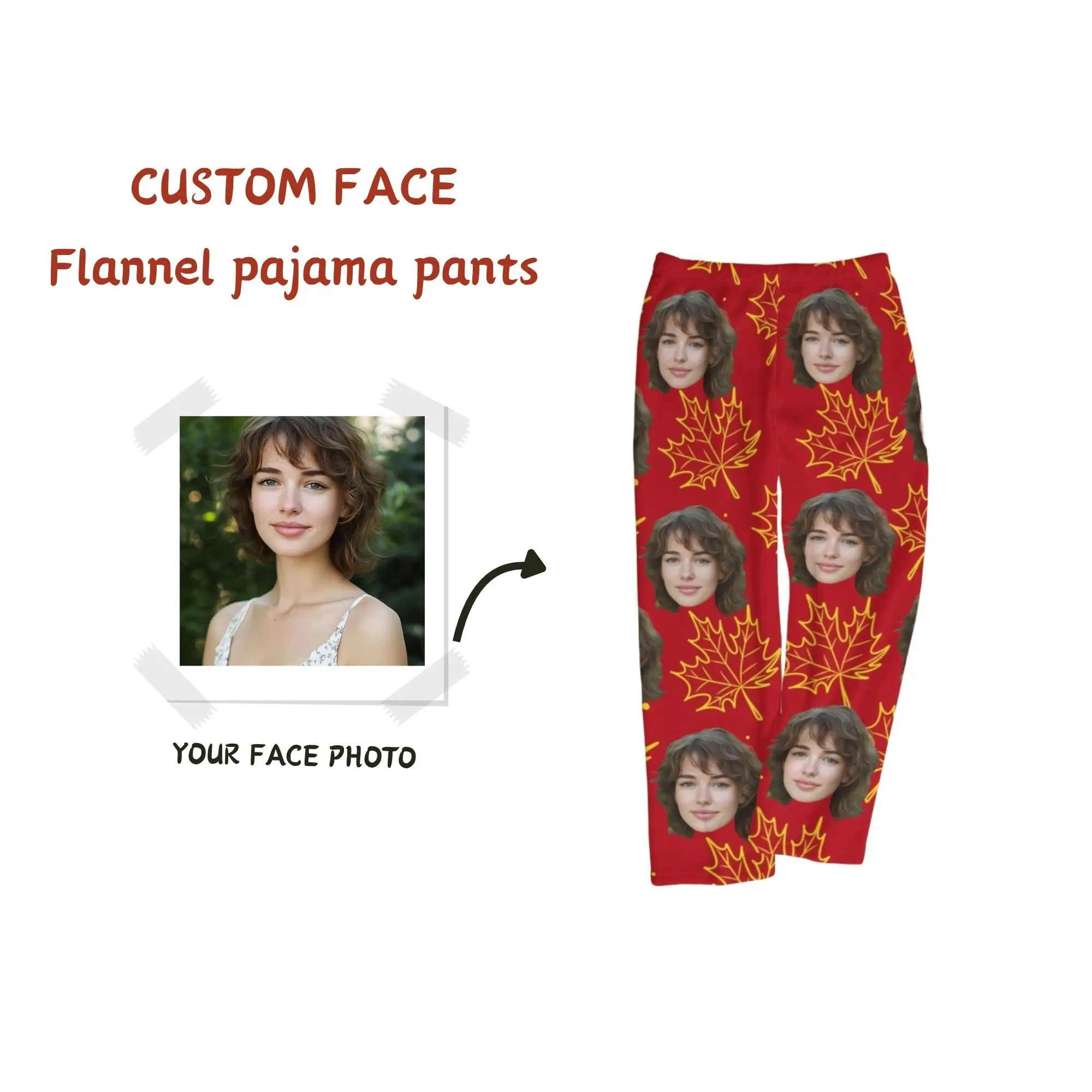 

Рождественский подарок, фланелевые пижамные штаны с принтом кленового листа для женщин, красная эластичная теплая домашняя одежда для сна с принтом, домашняя одежда