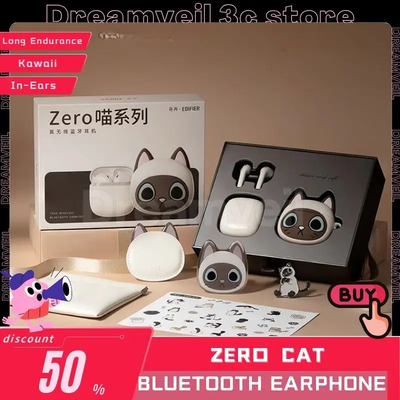 

Zero Cat Bluetooth Earphone Wireless Earphones In-Ears Earbuds Cute Kawaii Headphones Headsets Long Endurance For Gril Kid Gifts