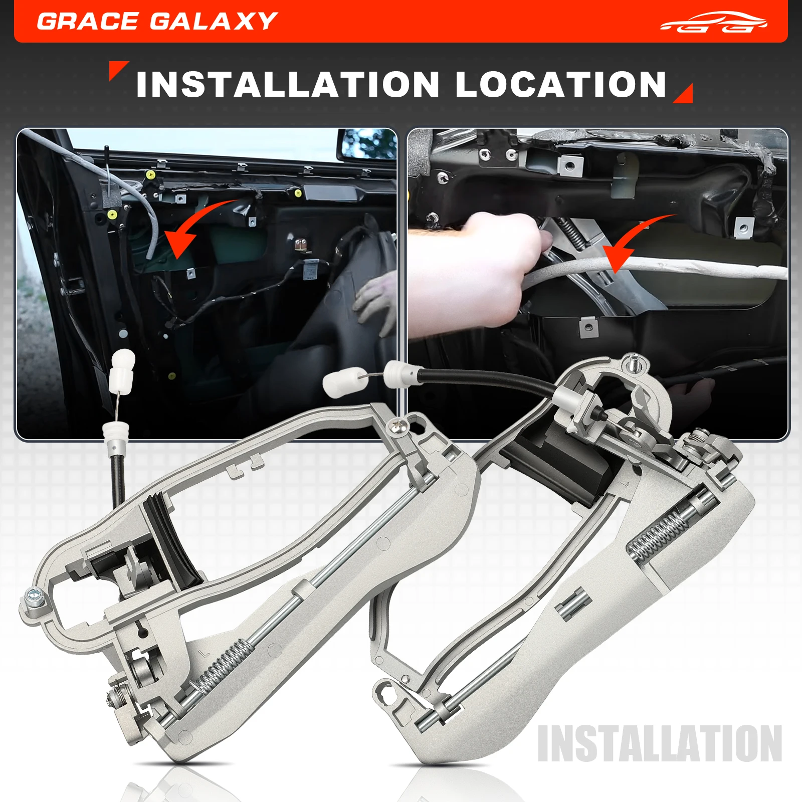 

8243615 8243616 Car Door Handle Carrier Bracket Handle Housing 51218243615 51218243616 For BMW X5 E53 (1999-2006)