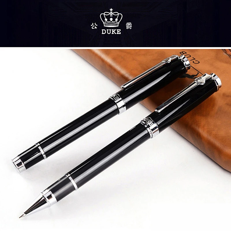 

Duke Metal Black & Silver Carbon Fiber Roller Ball Pen Professional Writing Pen DRP028