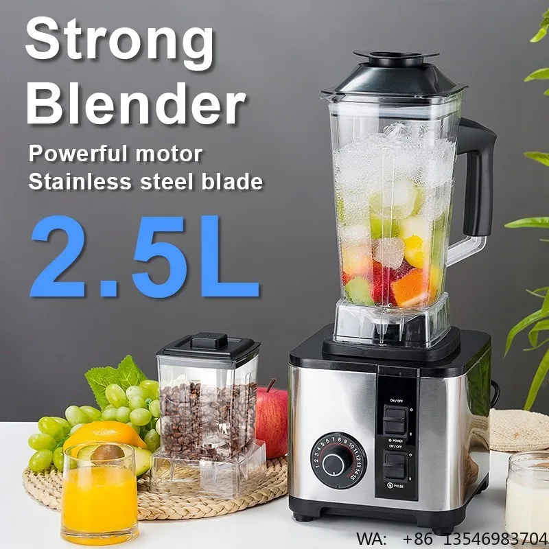 Household Stainless Steel Blender 4500W Push-Button Controls Multifunctional Ice Crusher Wall Breaking Machine