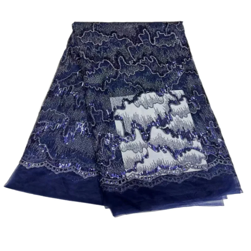 

African lace fabric 2022 latest Indian sari fabric high quality tulle sequined lace fabric for wedding dress(JZZ-2-22
