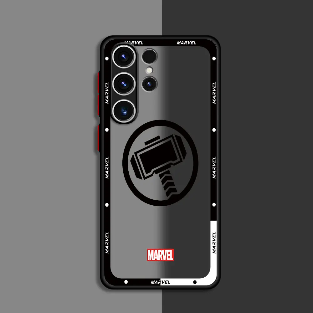 Phone Case for Samsung Galaxy S21 S20 FE S23 Ultra S23 FE S22 S24 Plus S9 S10 Plus TPU Cases Cover Marvel Hero Logo Shockproof