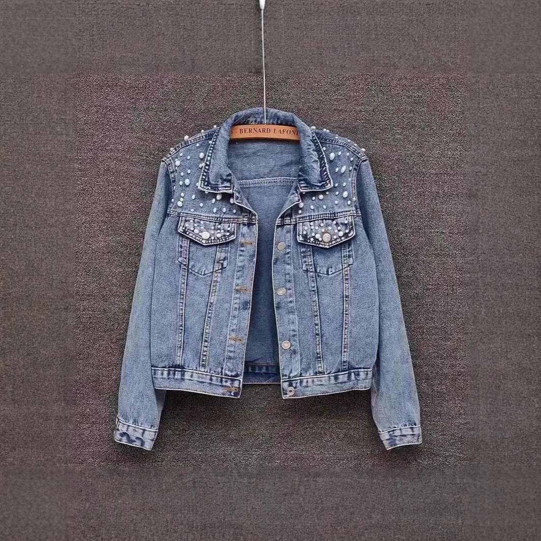 

Europe and America Jacket Women Cowboy Female Coat Cross-border Foreign Trade Fashion Dingzhu Trend Breathable Leisure