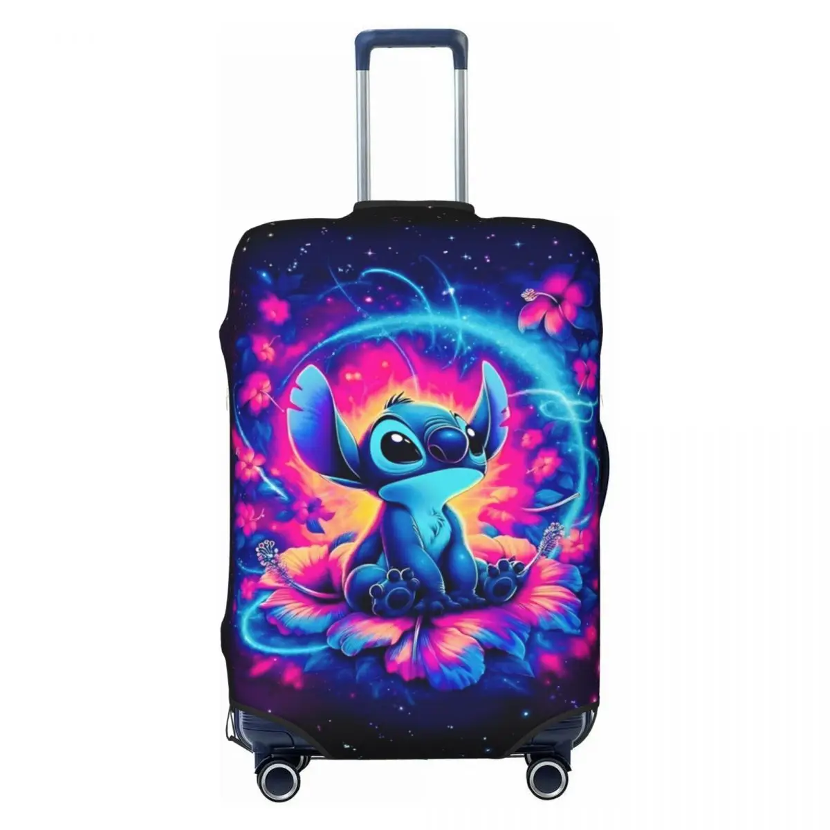 

Custom Cute Cartoon Stitch Neon Suitcase Cover Holiday Cruise Trip Useful Luggage Supplies Protection