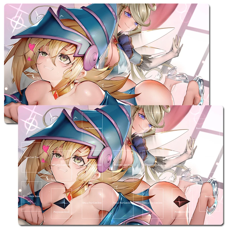 

YuGiOh Dark Magician Girl TCG CCG Playmat Trading Card Game Mat Table Desk Gaming Play Mat Mouse Pad 60x35cm Free Bag