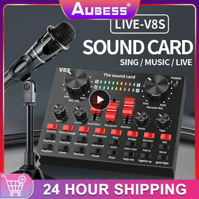 Sound Card Clear External Usb V8s Mobile Phone Microphone Webcast Live Sound Card For Mobile Computer Audio Interface