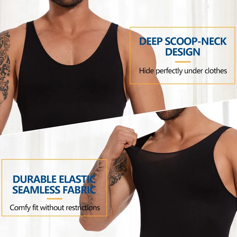 Shaper per tutto il corpo Intimo senza maniche da uomo Compressione Body senza cuciture Shapewear Controllo della pancia Faja Para Hombres gilet dimagrante