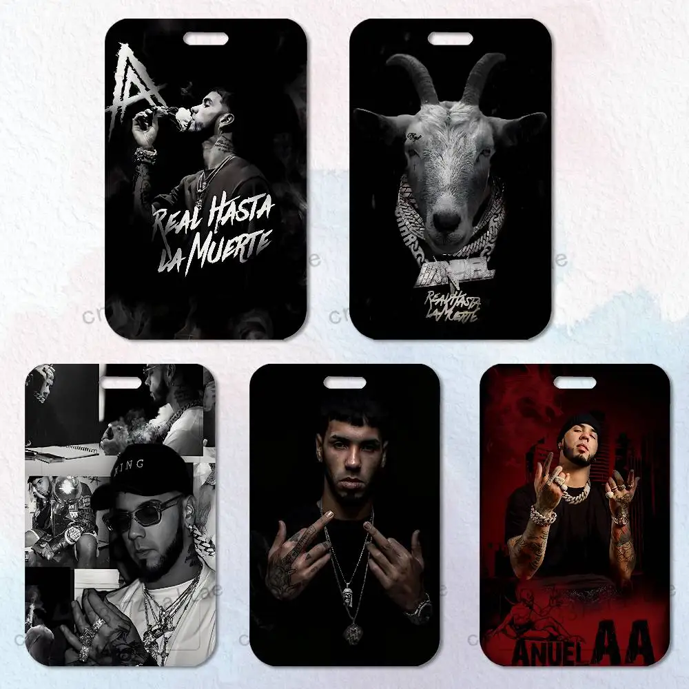 

A-Anuel A-AA Rapper Card Holder Durable With Carabiner Name Tag Vertical ID Badge Holders Credentials Protection