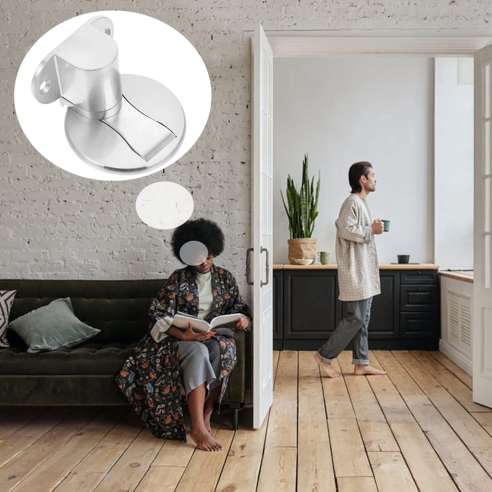 

Adjustable Doorstop Invisible Block Home Suction Free Punching Zinc Alloy Wear Resistance Strong Suction Prevent Slamming Reduce
