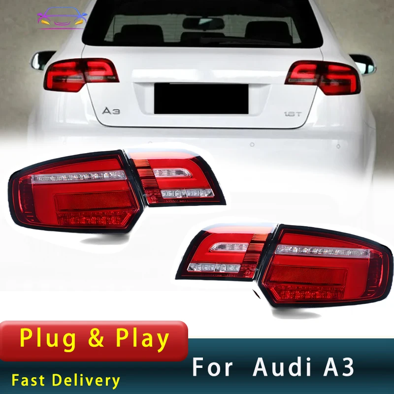 Car Tail Light For Audi A3 2003-2012 Upgrade New Brake Reverse Dynamic Turn Signal Light Rear Tail Lamp Assembly