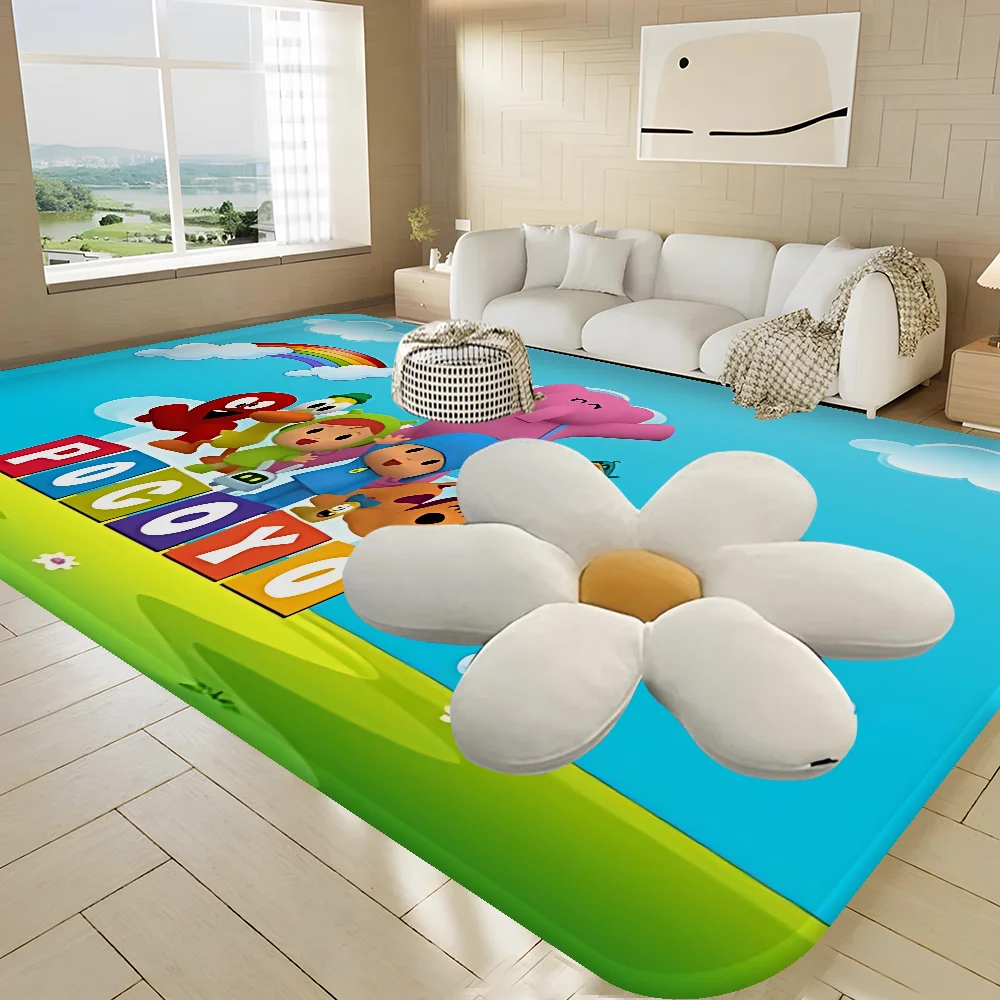 Cartoon P-Pocoyo Room Mats Washable Non-Slip Living Room Sofa Chairs Area Mat Kitchen Alfombra