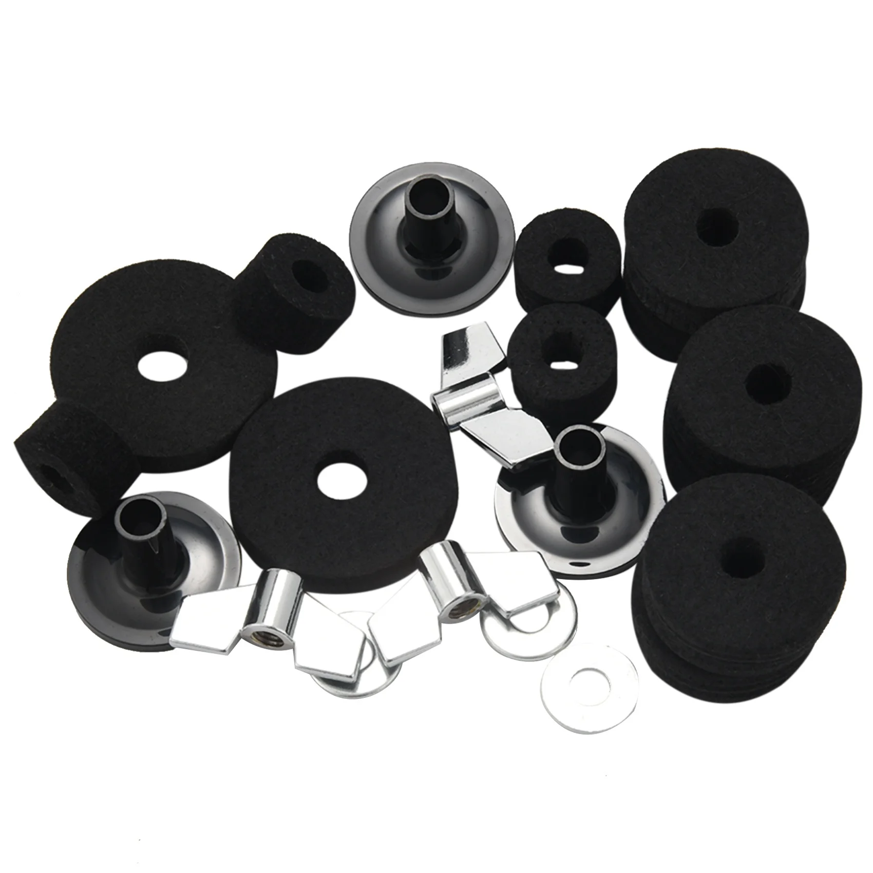 

21 Pieces Replacement Accessories Cymbal Stand Sleeves Cymbal Felts With Washer & Base Wing Nuts Replacement For Drum Set