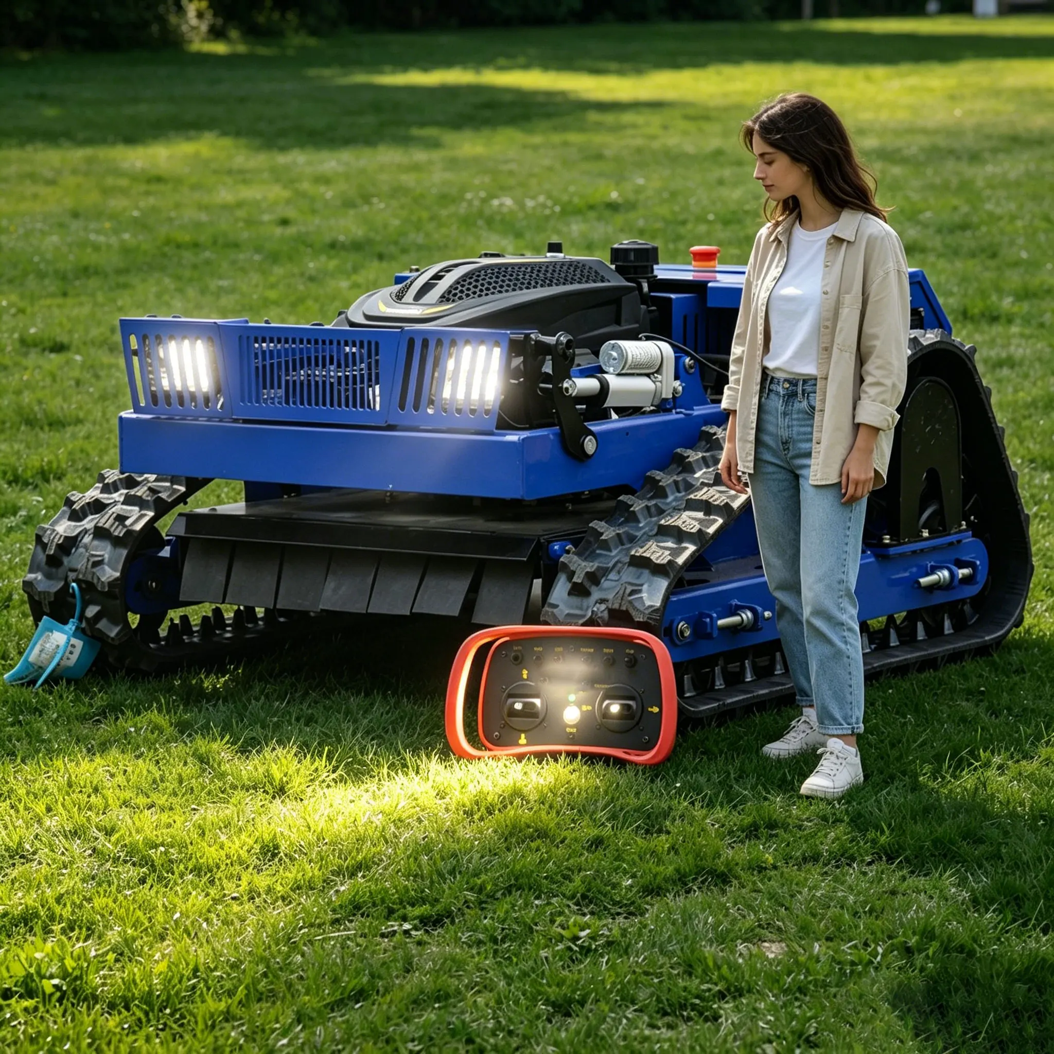 

Customized latest agricultural and forestry weed-cutting crawler-type lawn mower, cordless mowing
