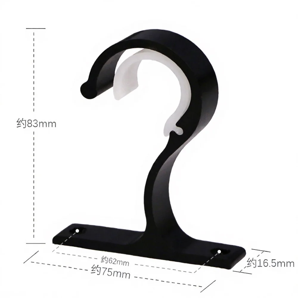 Durable Aluminum Curtain Rod Support Bracket Heavy Duty Ceiling Wall Mounted Holder For 25mm 28mm Pole Fittings Decor