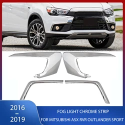 Front Bumper Chrome Strip Fog Light Cover Reflective Sticker Trim For Mitsubishi Outlander Sport ASX RVR 2016 2017-2019 6407A171