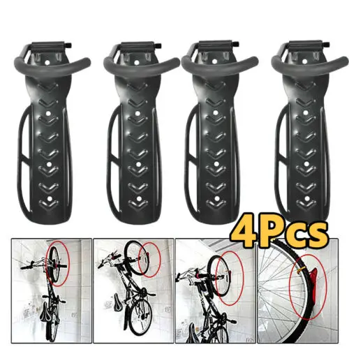 4PCS Bicycle Wall Mounted Adjustable Parking Hook Garage Organizer Wall Mount Clip Portable Bicycle Clip Buckle Bike Accessory