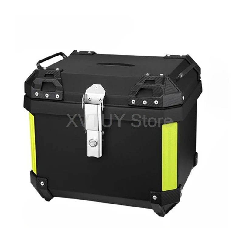 Universal Motorcycle Tailbox 55L Large Capacity Electric Vehicle Waterproof Tool Box Lockable Helmet Quick Detachable Storage