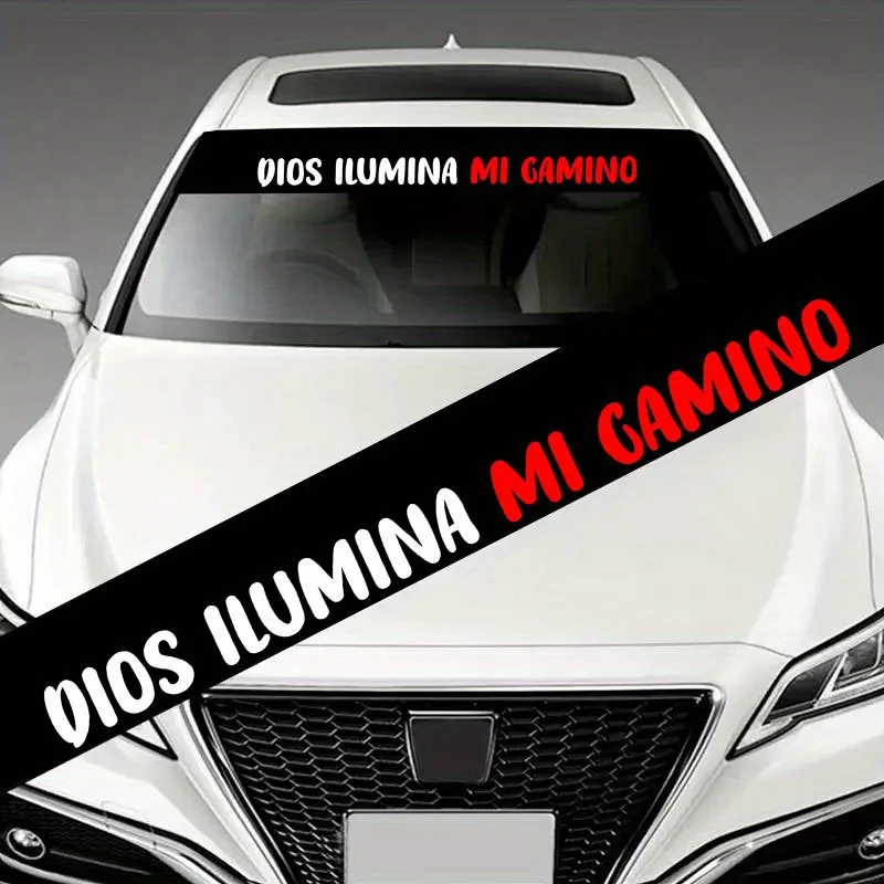 

1PC DIOS ILUMINA MI CAMINO Car Sticker Waterproof for auto Front Windshield Scratch Cover Modification Universal Vinyl Decal