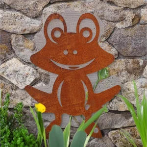 

Rusty Frog Iron Art Deer Silhouette Garden Insert Metal Ornament Courtyard Decoration