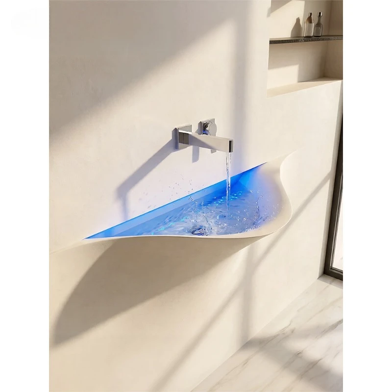 

Integrated semi-embedded smile washbasin Internet celebrity ins wind toilet washbasin bathroom cabinet washbasin