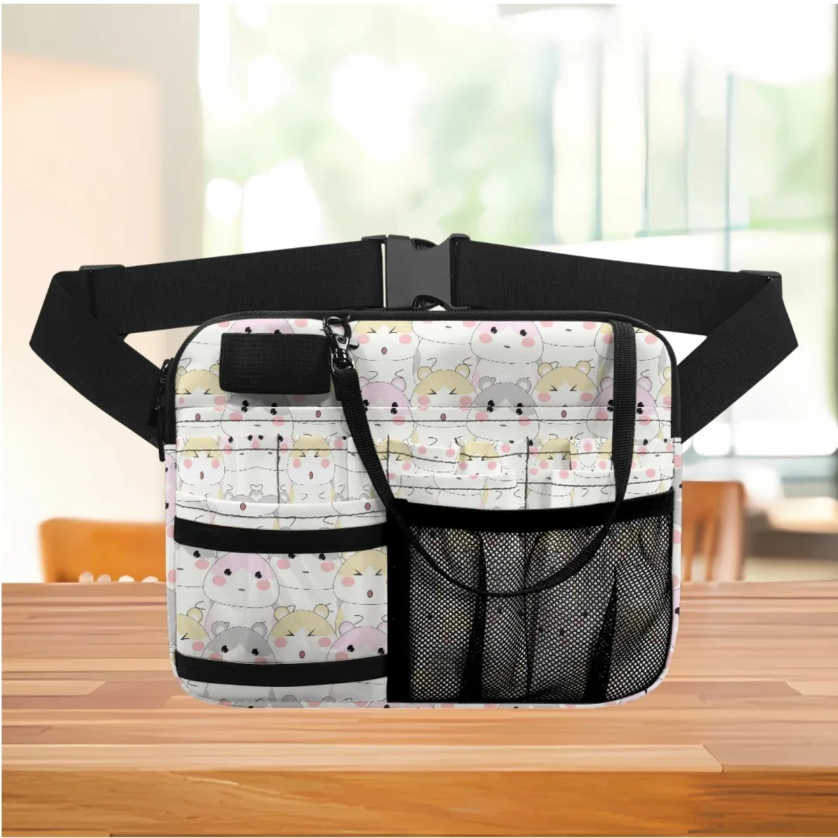 Cartoon Hamster Print Waist Bag Medical Pouch Print on Demand Adjustable Women Belt Bags Multifunction Nurse Fanny Pack Gift