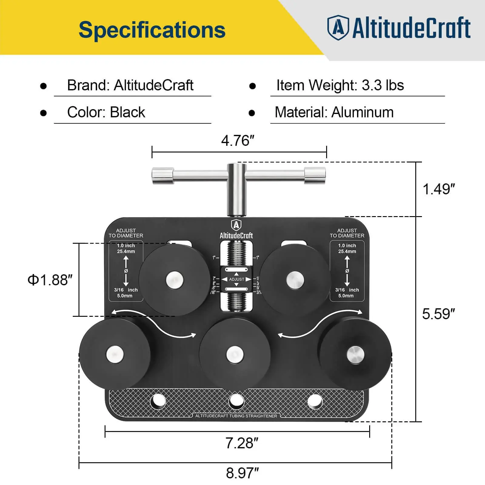 Alisador de tubos, alisador de tubos de freio, adequado para diâmetro variando de 3/16 polegadas a 1,0 polegadas