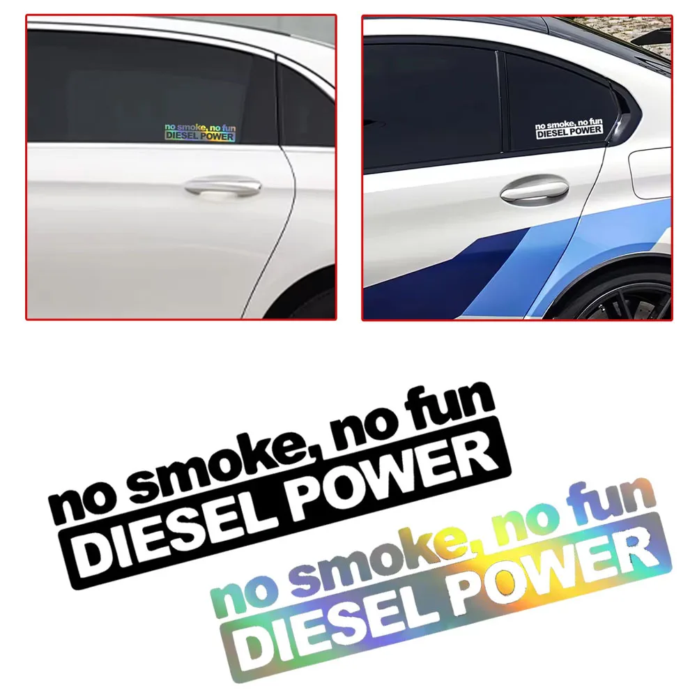 

1pc Car Window Body Sticker NO SMOKE NO FUN DIESEL POWER Styling Decor Self-Adhesive Sticker Rear Trunk Waterproof Emblem Decal