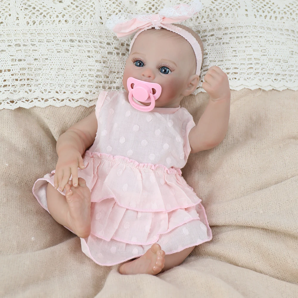 18 pouces Reborn bébé poupée fille Bebe Juliette corps complet poupée en vinyle souple avec cheveux peints pour cadeaux de noël pour enfants Muñecas