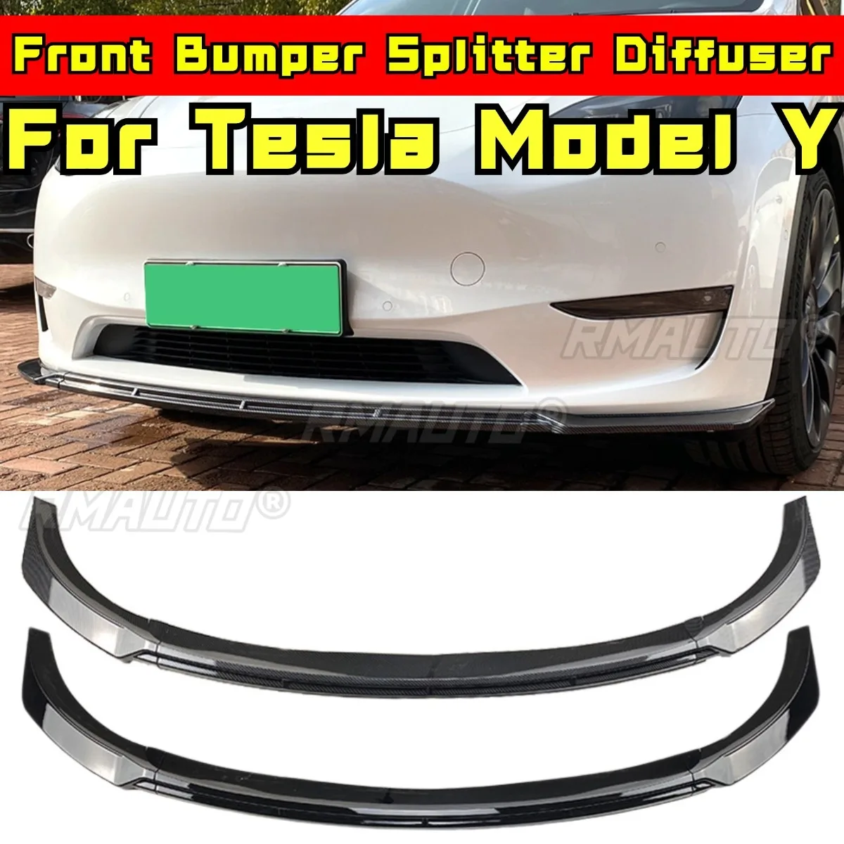 

For Tesla Model Y Body Kit Front Bumper Diffuser Front Bumper Splitter Spoiler Lip for Tesla Model Y Car Accessories