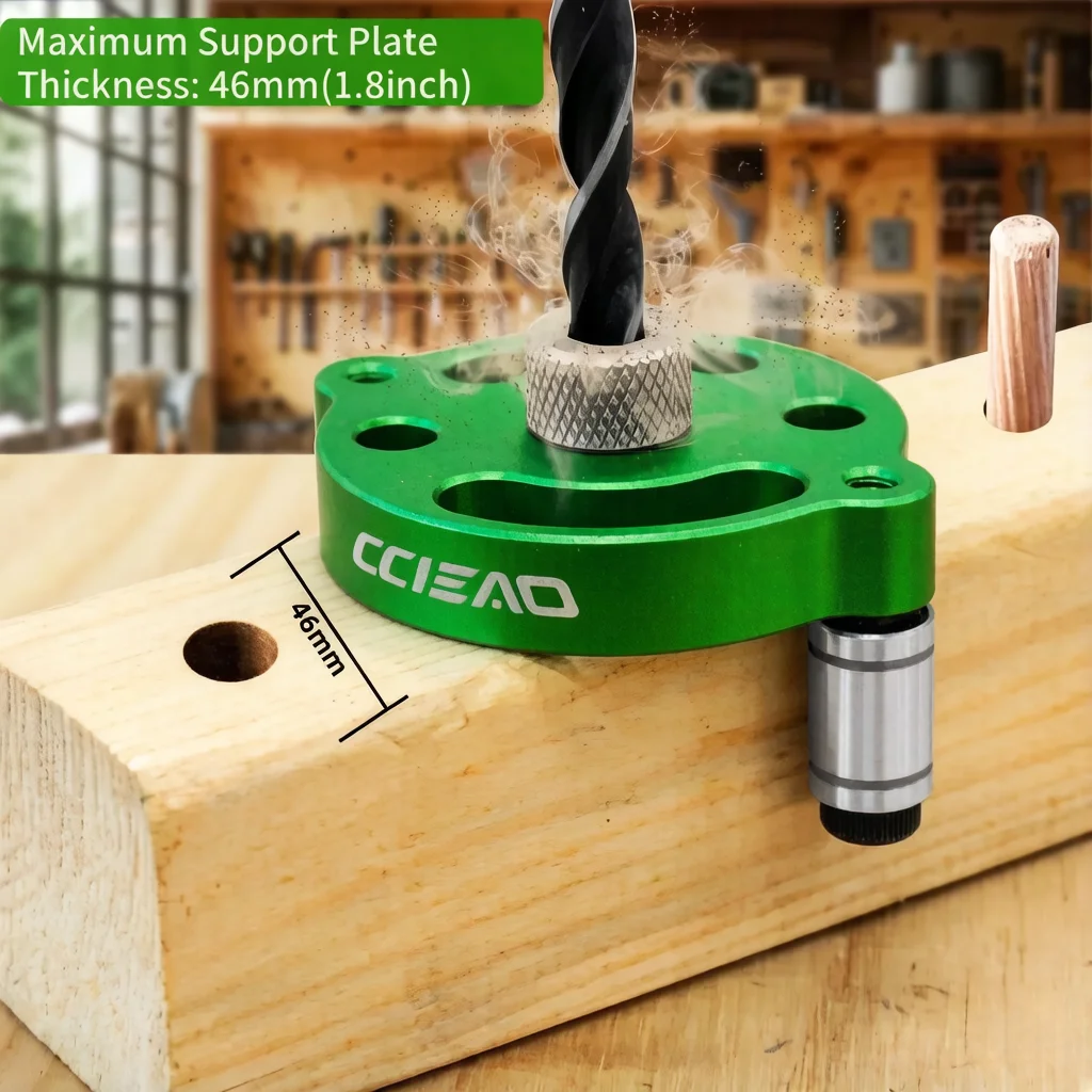 

Automatic Centering Round Bar Drilling Fixture Woodworking Precision Drilling Locator 3-10mm Universal Aperture