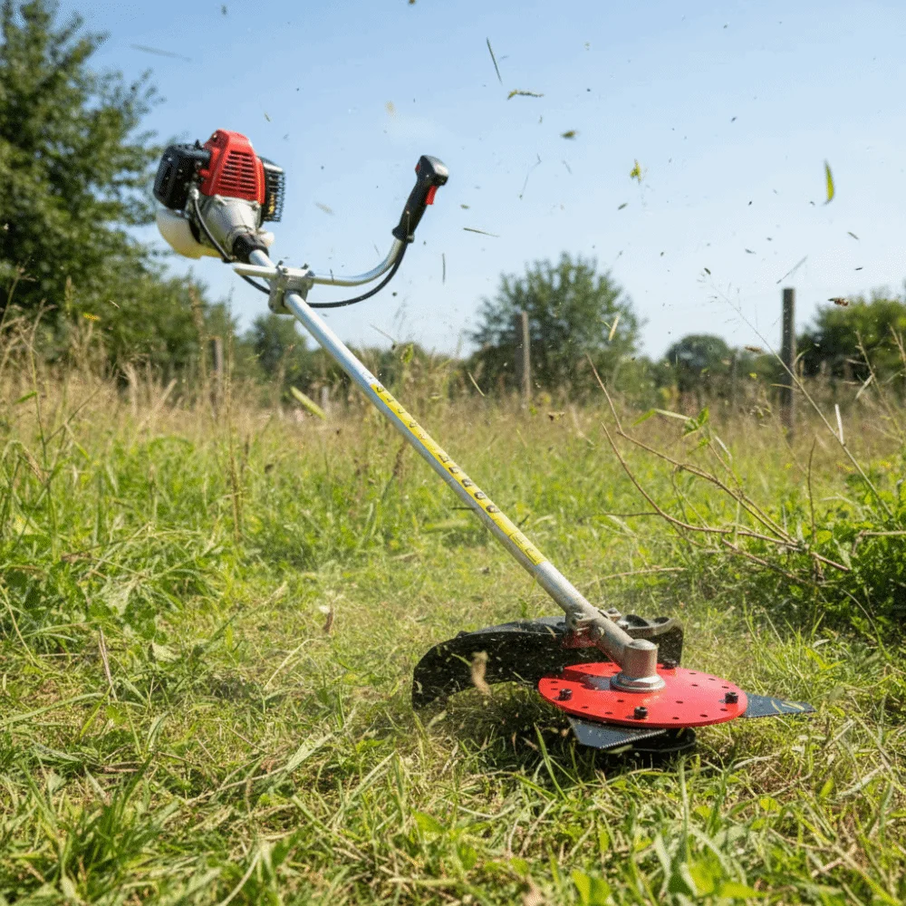 Multi-Purpose Lawn Mower Blades Red Plate Multi-Angle Range Weed Trimmer Blades Triangular Shape Adjustable Range