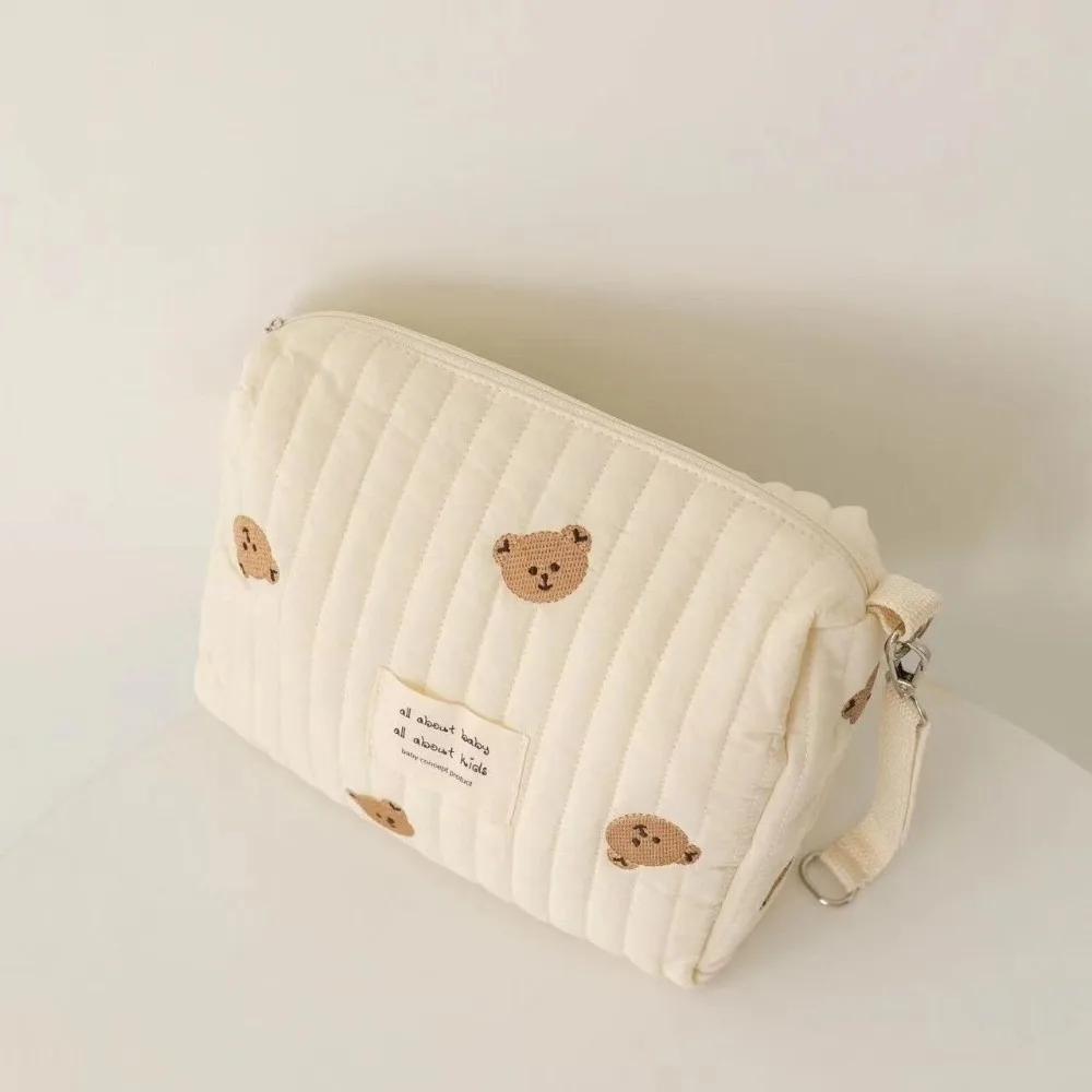 

Ins Zipper Cotton Diaper Bag Embroidery Cute Print Baby Nappy Organizer Mommy Bag Newborn