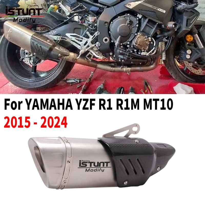

Slip On For YAMAHA YZF R1 MT 10 R1M MT10 2015 - 2024 Motorcycle Exhaust System Escape Moto Muffler Heat Shield Carbon Cover