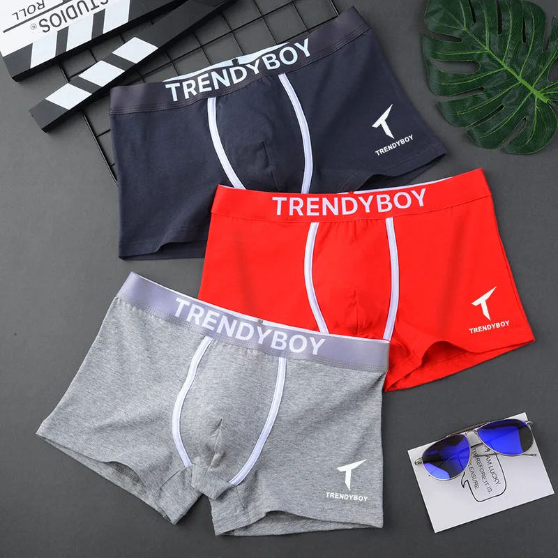 Men’s Underwear Boxer Briefs Boys High-end  Shorts Sports Breathable Student Large Size Trend Panties