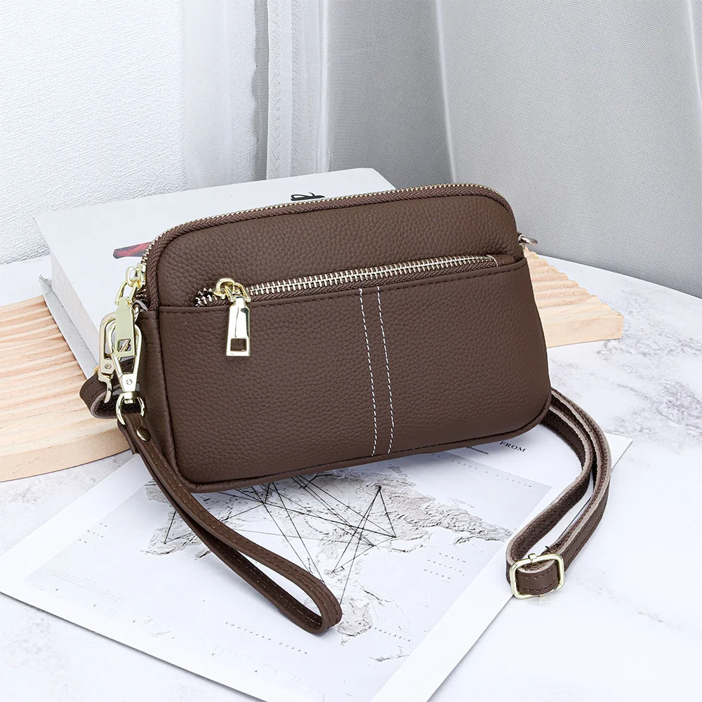 

Top Grain Cowhide Small Square Bag for Women 2026 Crossbody Shoulder Handheld Bag, Leather Lightweight Casual Phone Purse Wallet