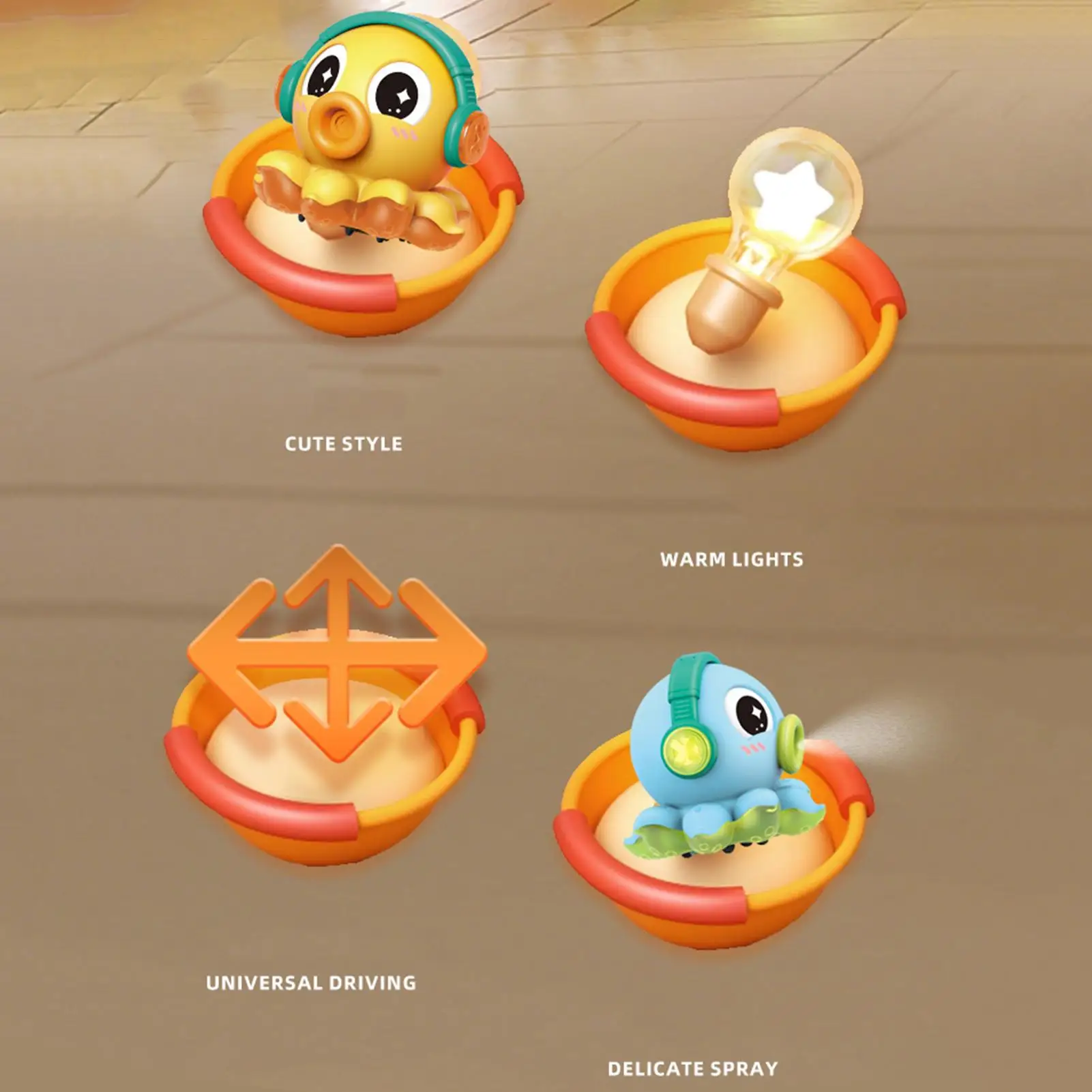 Elektryczna zabawka ośmiornica, elektryczna muzyczna zabawka ośmiornica dla niemowląt, zwierzęcy rozpylacz nawilżający z muzyką i światłem do sypialni.