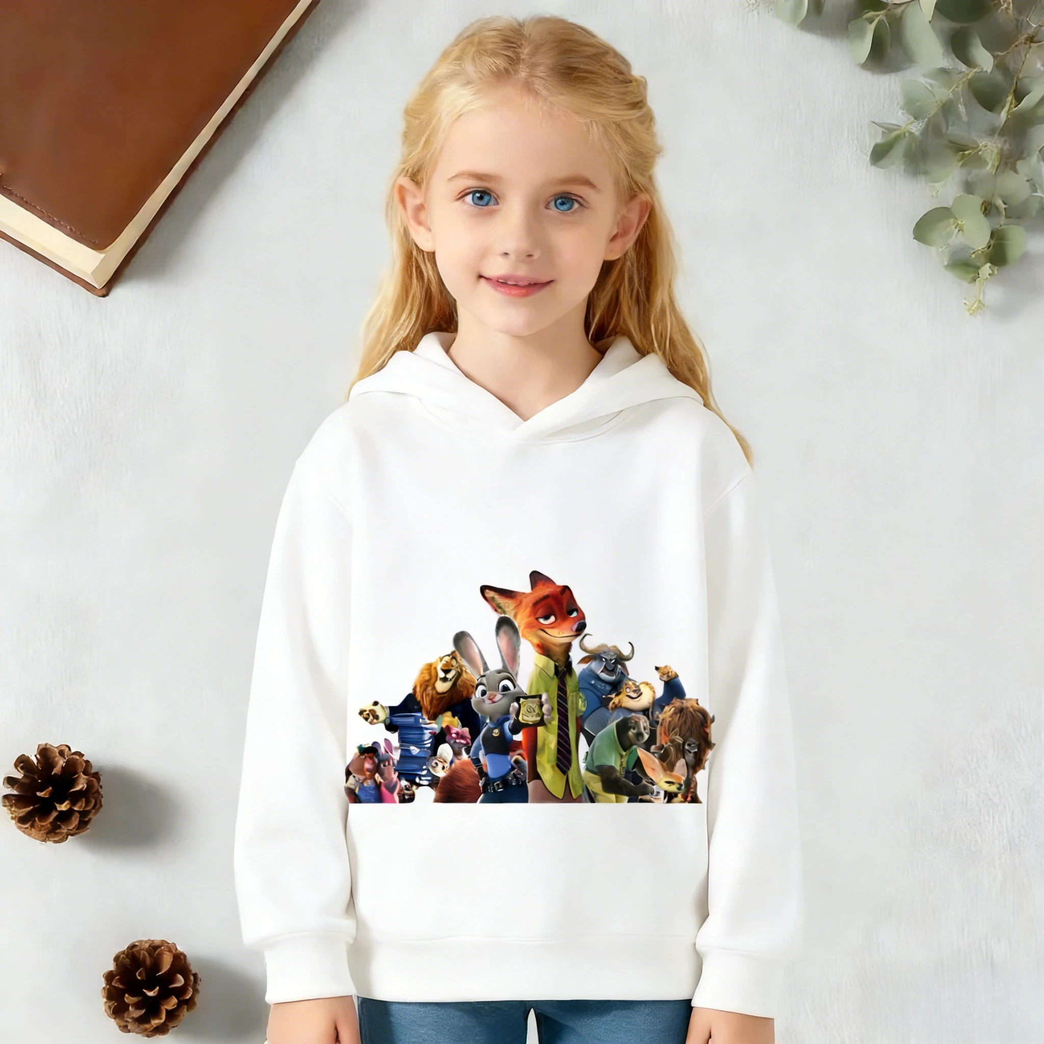 

Хлопковая толстовка с капюшоном «Зоотопия» (2026), осенне-зимняя, для детей и взрослых, семейная, дышащая