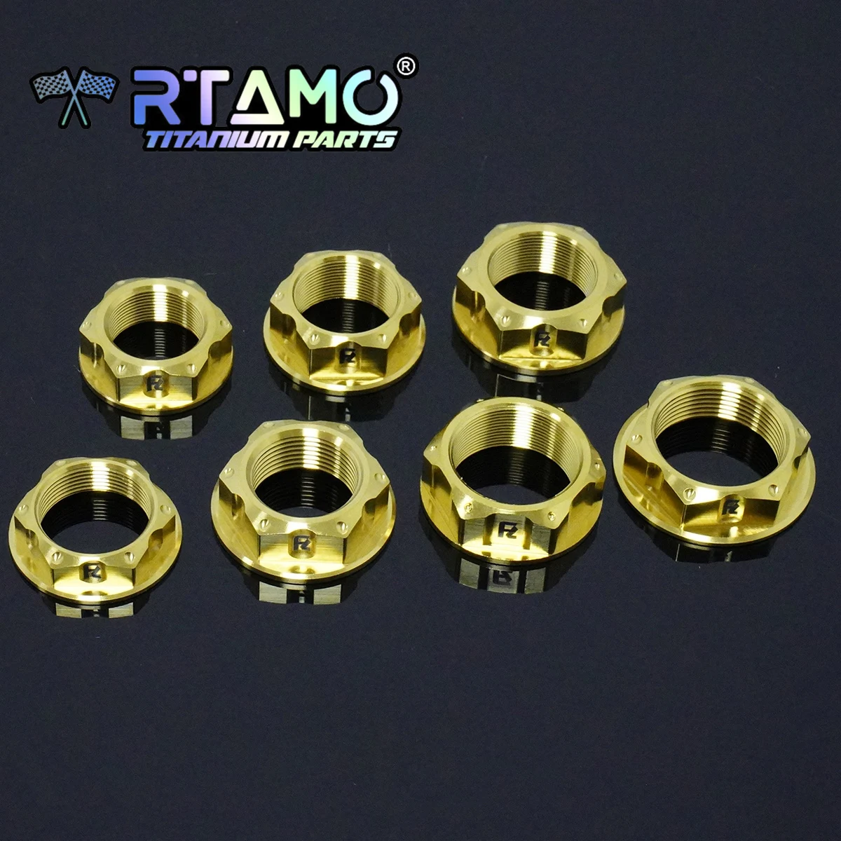 RTAMO Tuerca de titanio Gr5, M22, M24, M25, M30, CNC, Tuercas elegantes, sujetador para bicicleta y motocicleta (1 ud.)