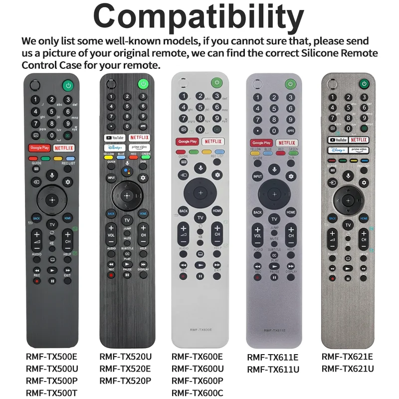 Silicone Remote Control Case Compatible With Sony RMF-TX500P RMF-TX600U  RMF-TX600C TV Remote Shockproof Protective Shell Cover