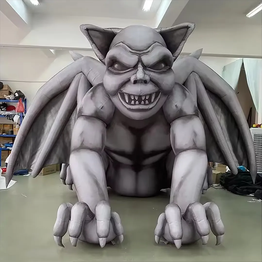 

Giant Inflatable Bat Monster Stone Carving Balloon with Blower Air Blow 3D Creative Halloween Decor Props Nightclub Advertising