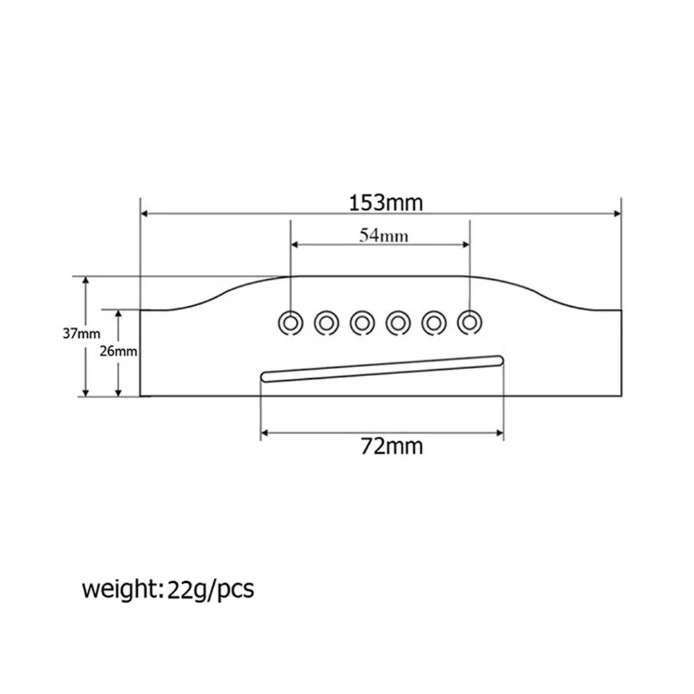

6 Strings 153Mm Rosewood Guitar Bridge For Acoustic Folk Bass Replacement Vintage Style Saddle Part Guitar Bridge