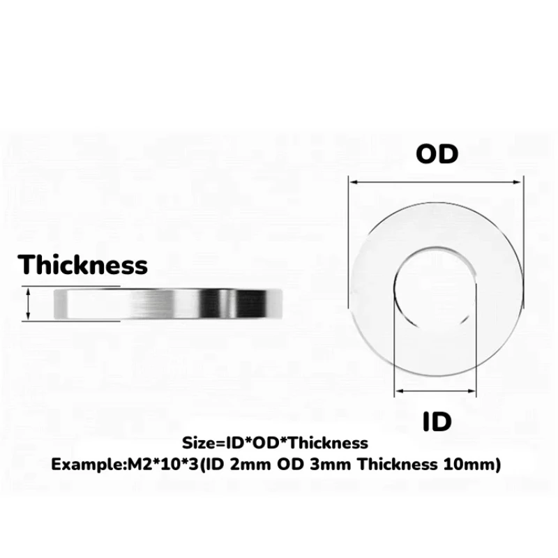 304 Stainless Steel M9~M40 Smooth Extra Thick Washers Enlarged Gasket Flat Washers for CNC Precision Turning Lathe Processing