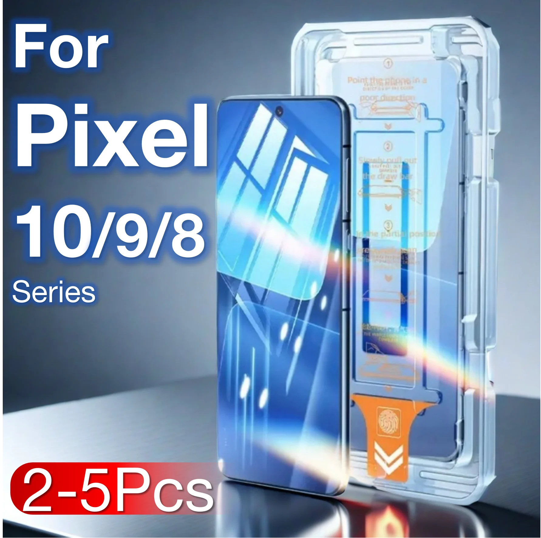 2-5Pcs Für Google Pixel 10 9 Pro XL 8A 8 7 7a 6a 5G 9H Anti-gluren Screen Protector Gehärtetes Glas Telefon Zubehör Einfach Kit