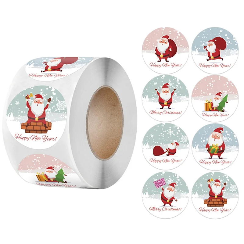 500Pcs Merry Christmas Stickers Christmas Theme Seal Labels Stickers for DIY Gift Package Envelope Stationery Decor C