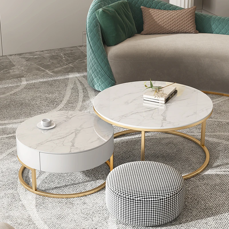 

Минималистичные мраморные журнальные столики, роскошные современные боковые столы, круглые столы для хранения, мебель в скандинавском стиле GXR35XP