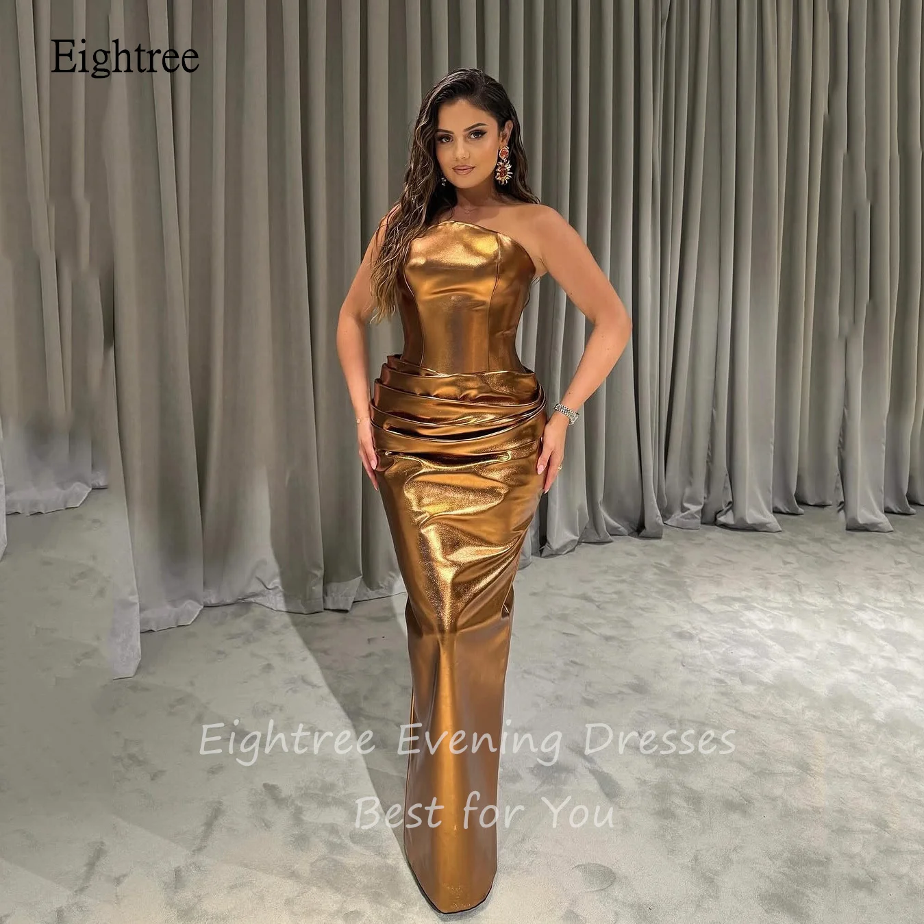 Eightree-vestidos de fiesta de sirena brillantes, sexys, sin tirantes, vestido Formal de fiesta con espalda descubierta, vestido de noche largo, vestidos de fiesta personalizados